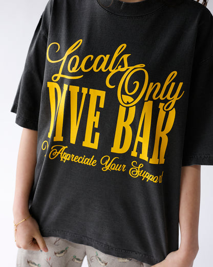 graphic short sleeve tee locals only dive bar yellow graphic short sleeve tee women