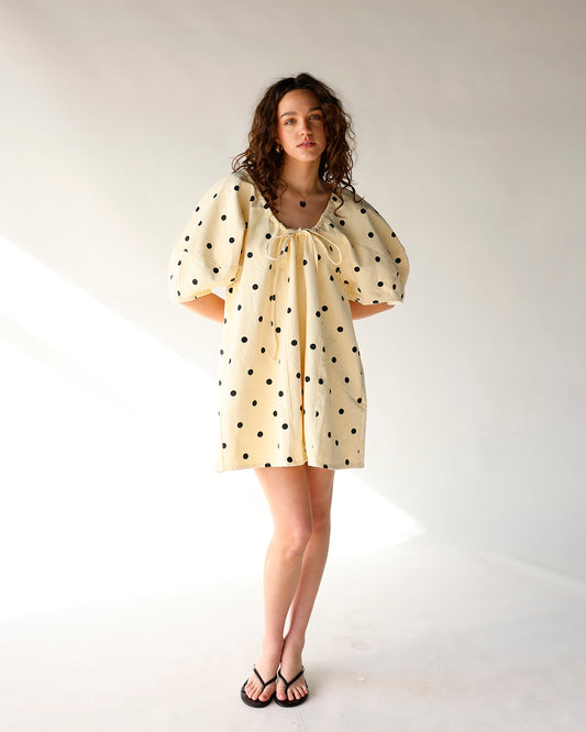 HONEY BEE POLKA DOT ROMPER