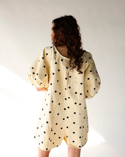HONEY BEE POLKA DOT ROMPER
