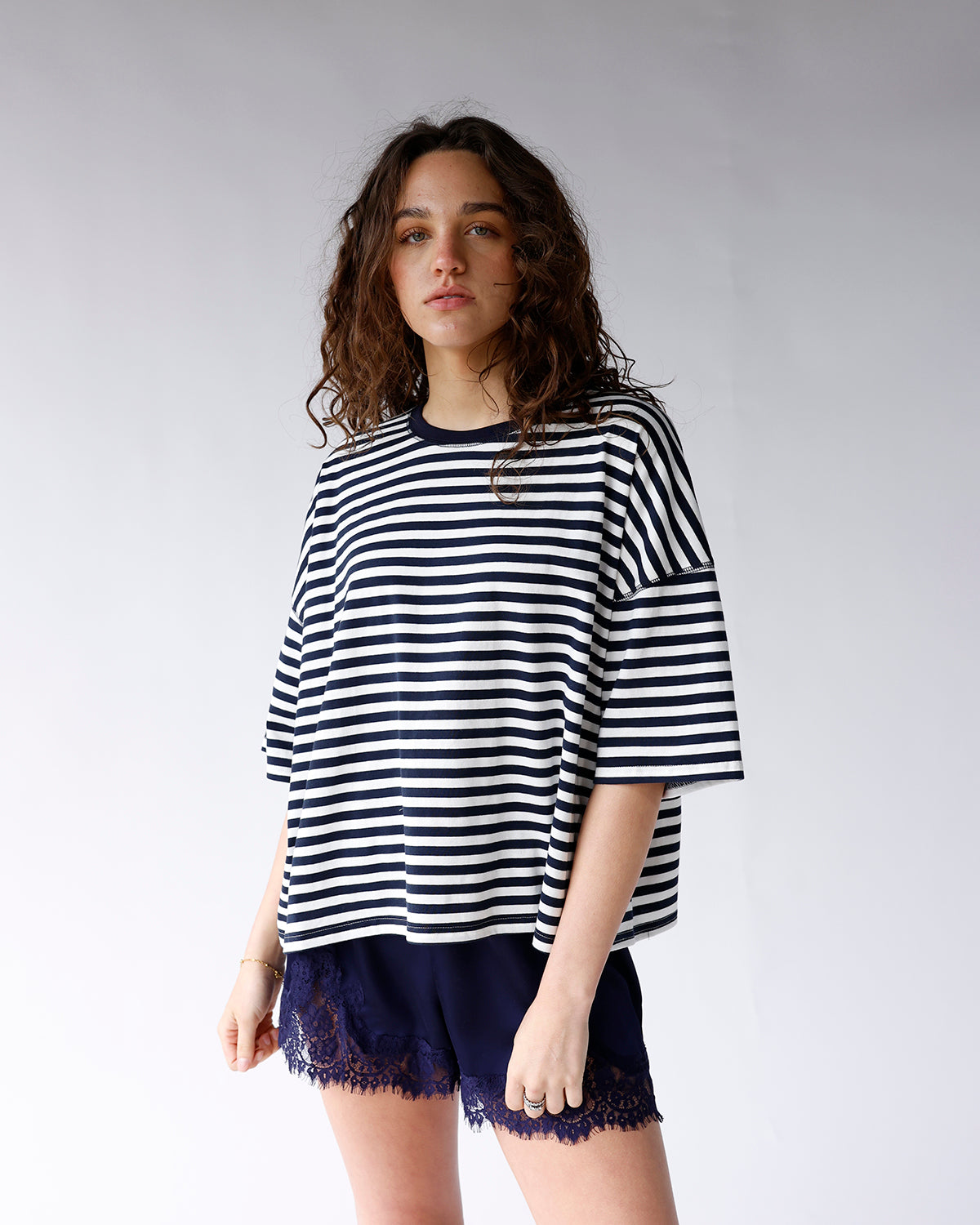 THE SOHO STRIPE TEE X NAVY
