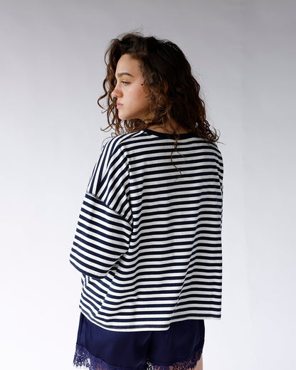 THE SOHO STRIPE TEE X NAVY