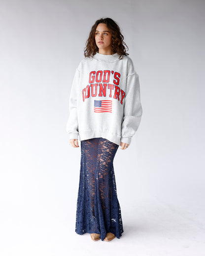 AMERICAN DREAM REVERSIBLE MOCK NECK SWEATSHIRT