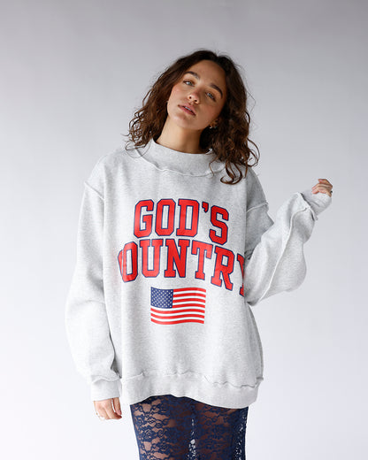 AMERICAN DREAM REVERSIBLE MOCK NECK SWEATSHIRT