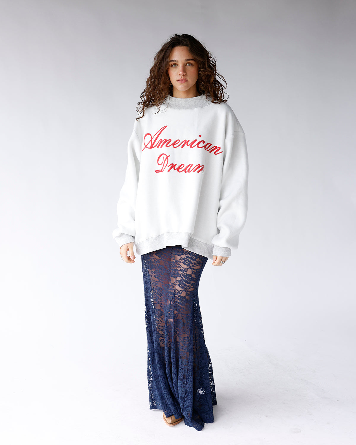 AMERICAN DREAM REVERSIBLE MOCK NECK SWEATSHIRT
