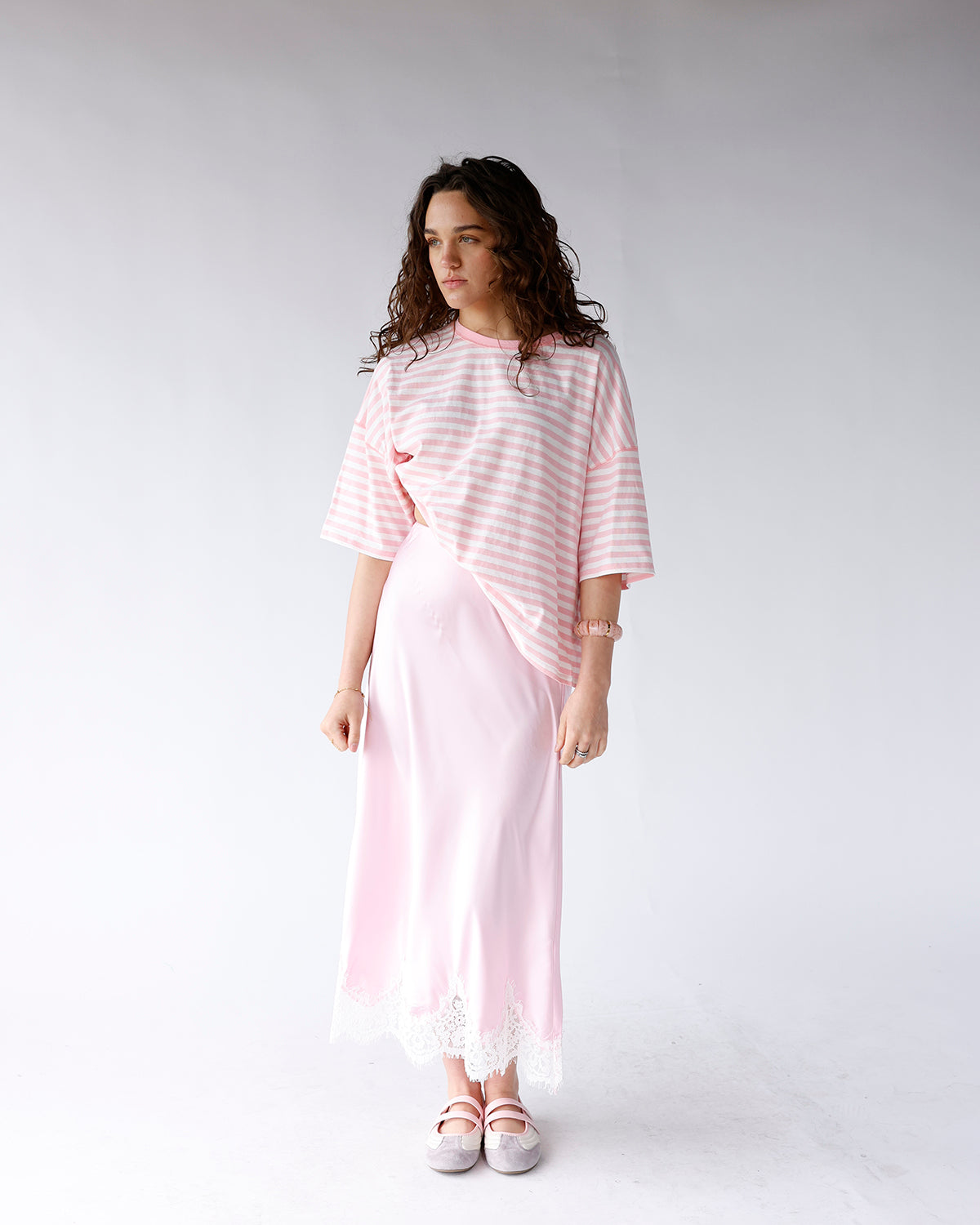 THE SOHO STRIPE TEE X LIGHT PINK