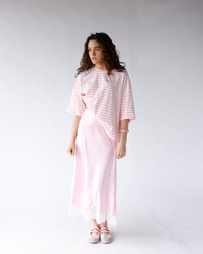 THE SOHO STRIPE TEE X LIGHT PINK