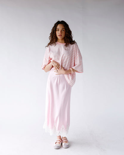 THE SOHO STRIPE TEE X LIGHT PINK
