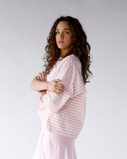 THE SOHO STRIPE TEE X LIGHT PINK