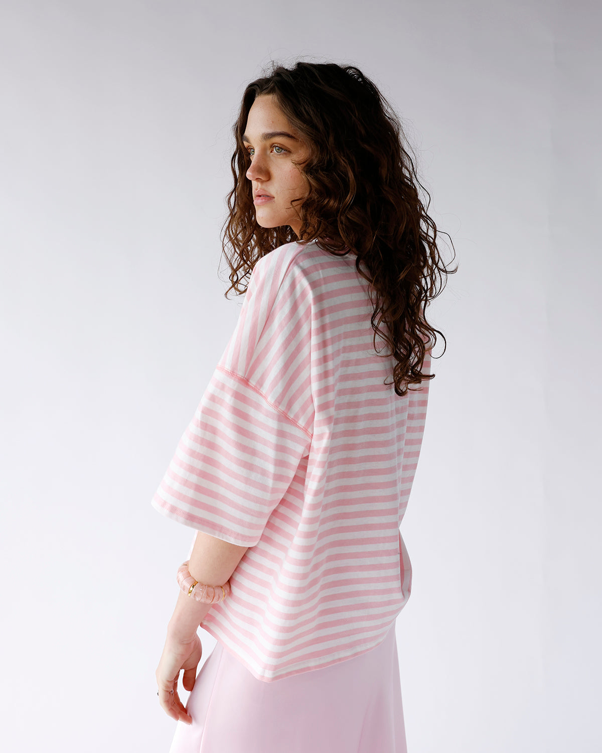 THE SOHO STRIPE TEE X LIGHT PINK