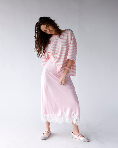 THE SOHO STRIPE TEE X LIGHT PINK