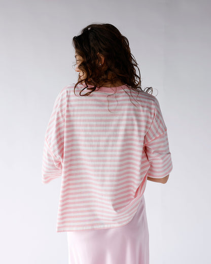 THE SOHO STRIPE TEE X LIGHT PINK