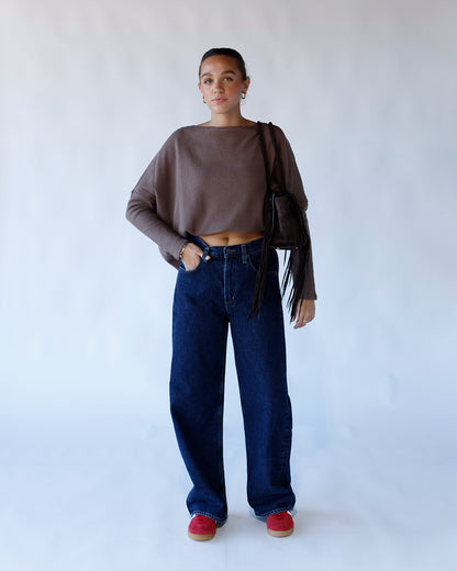 FREE PEOPLE LATTE BLUES THERMAL X LEAFLESS TREE