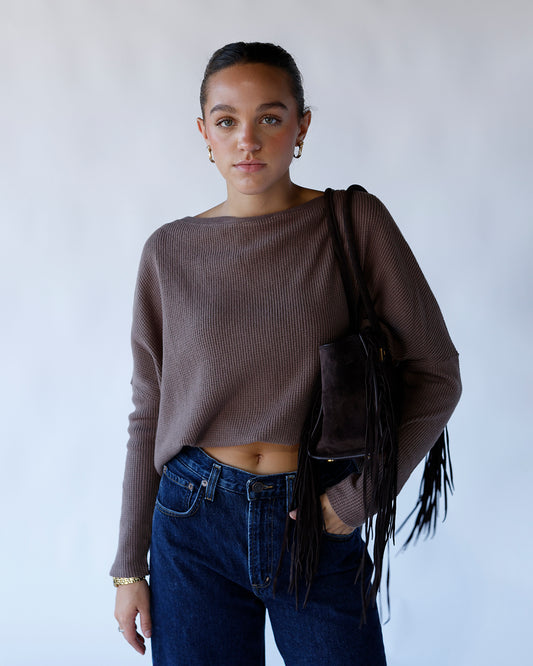free people thermal waffle knit casual long sleeve