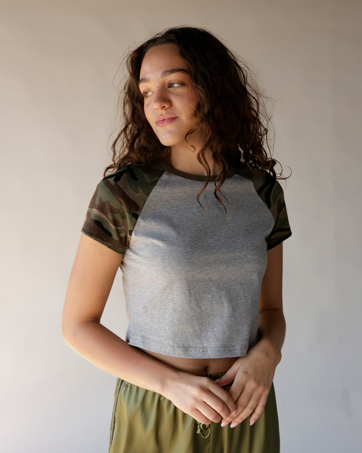 CAMO RAGLAN BABY TEE