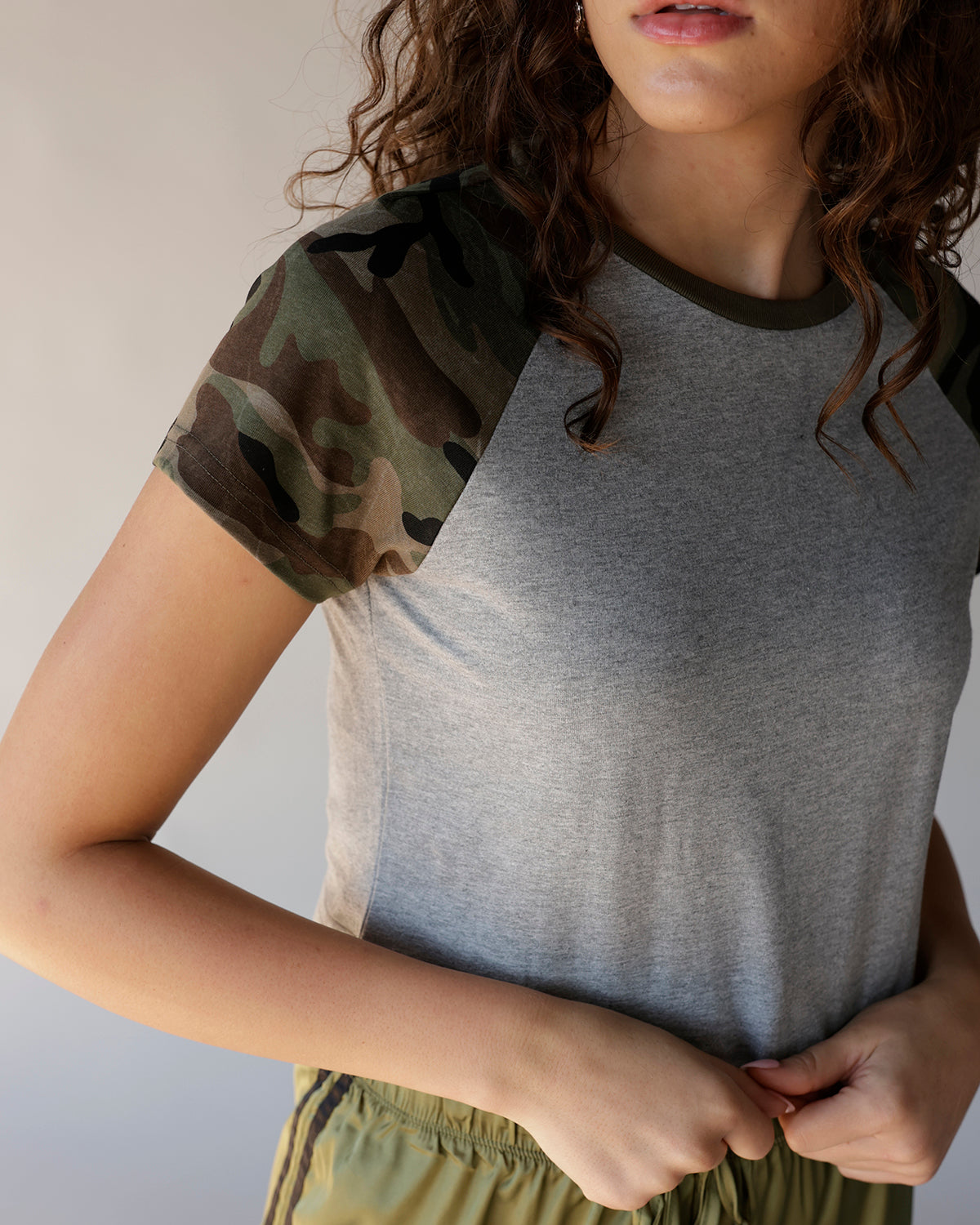 CAMO RAGLAN BABY TEE