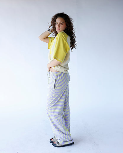 JELLYBEAN STRIPED WIDE LEG PANTS
