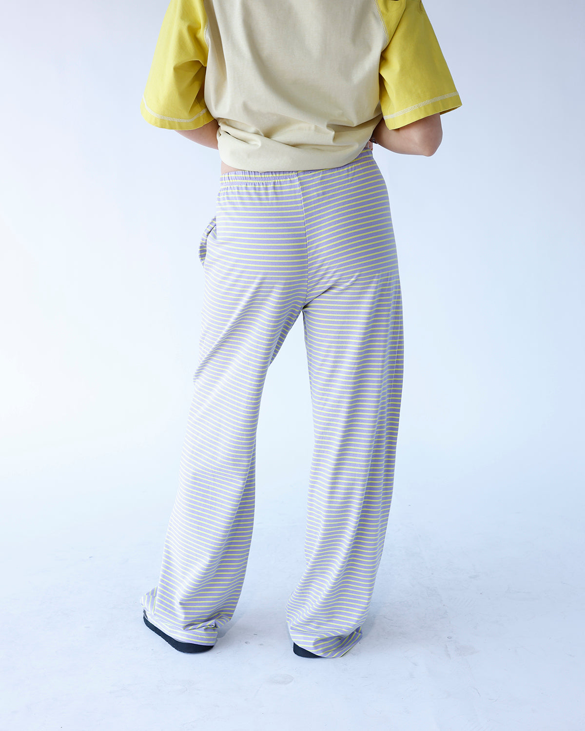 JELLYBEAN STRIPED WIDE LEG PANTS