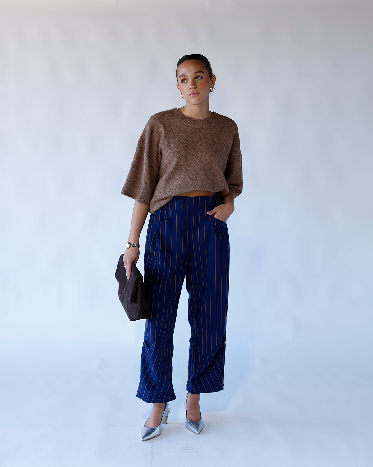 FREE PEOPLE MARGOT SWEATER TEE X PEARL MELANGE