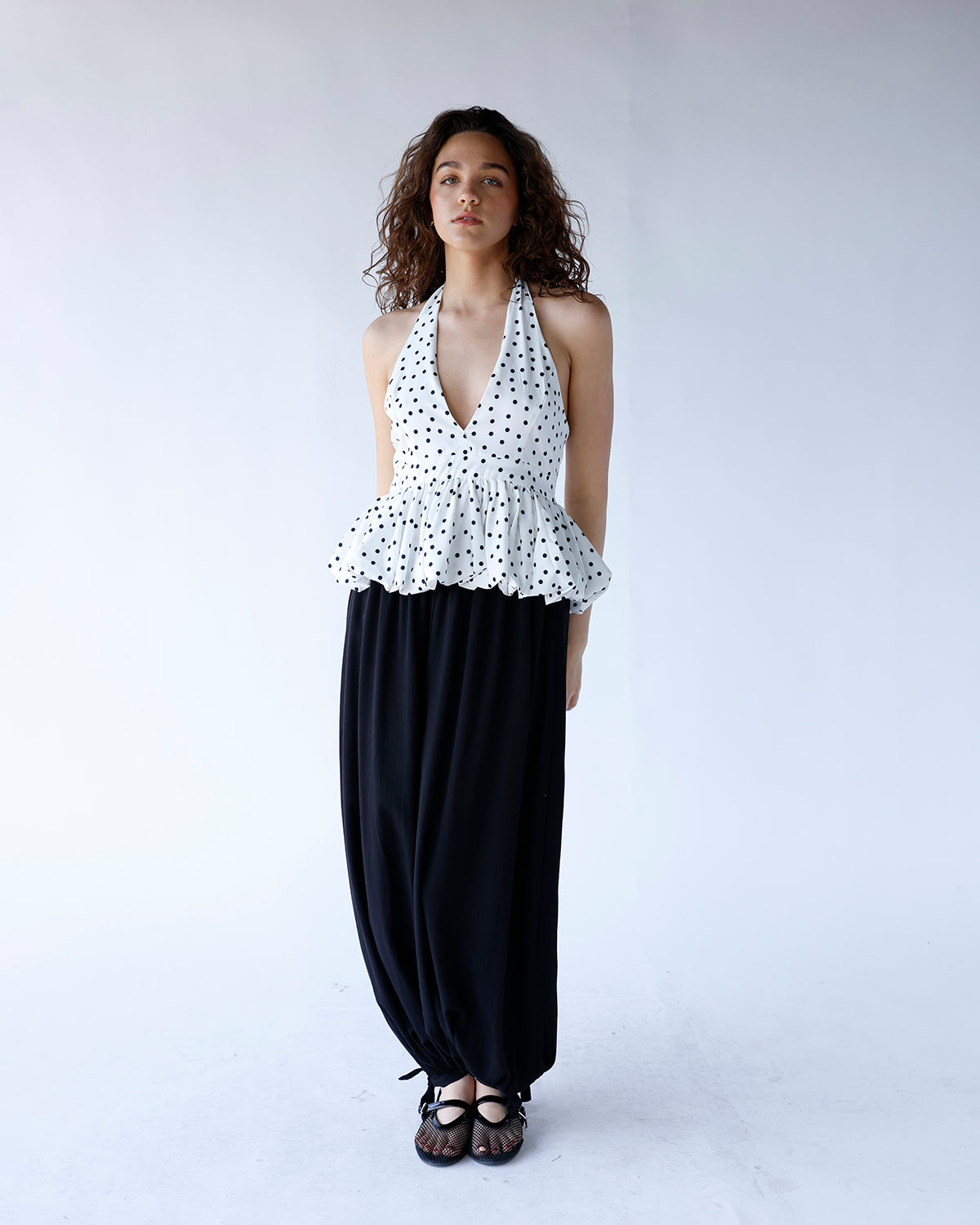 PARIS NIGHTS POLKA DOT HALTER TOP