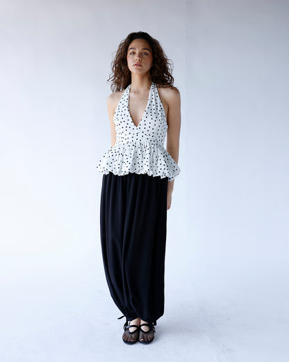 PARIS NIGHTS POLKA DOT HALTER TOP