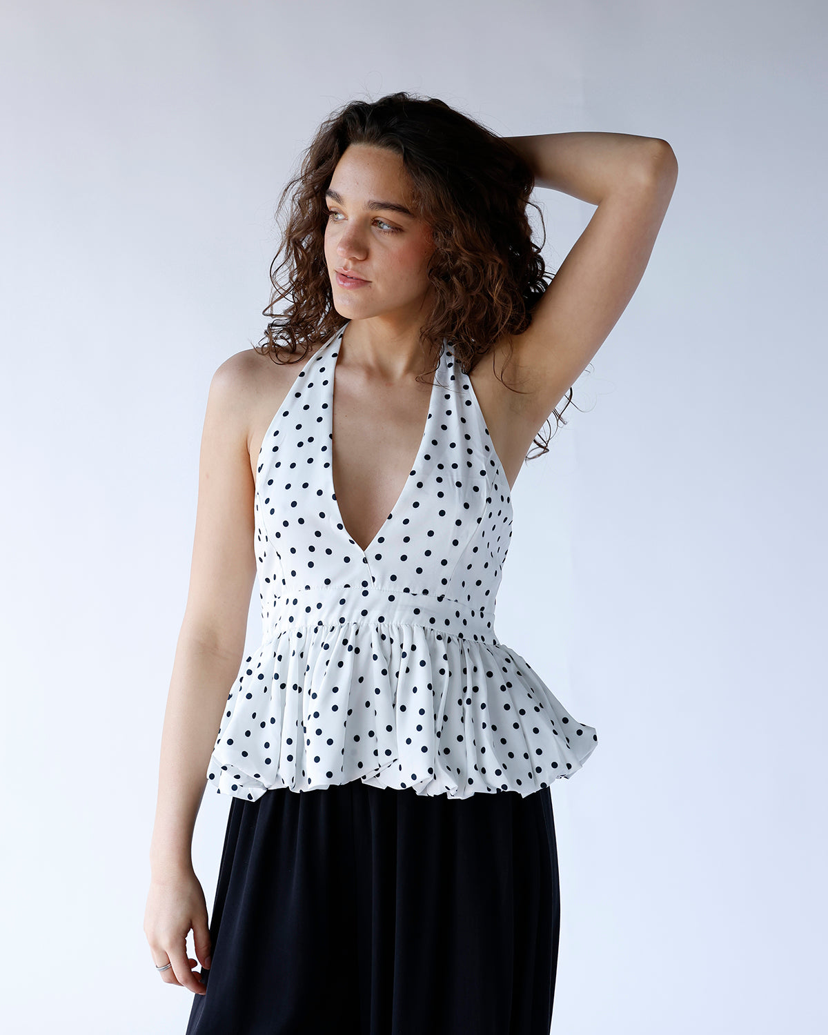 PARIS NIGHTS POLKA DOT HALTER TOP