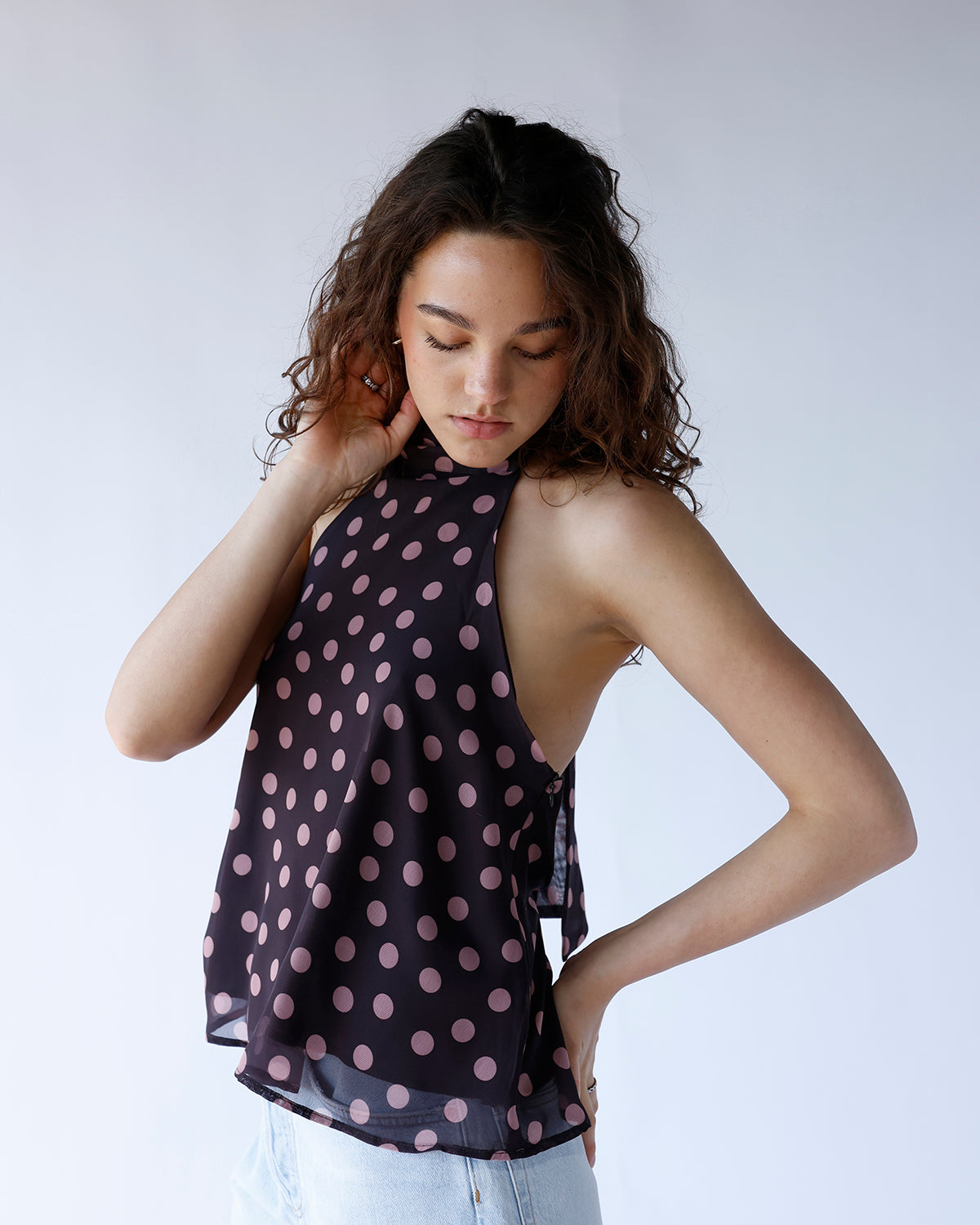 LOVE SPELL POLKA DOT HALTER TOP