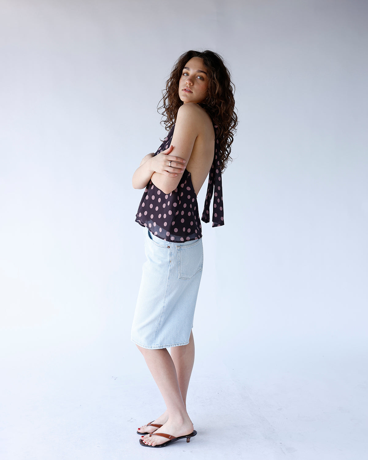 LOVE SPELL POLKA DOT HALTER TOP