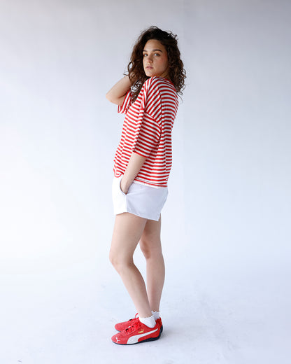 THE SOHO STRIPE TEE X RED