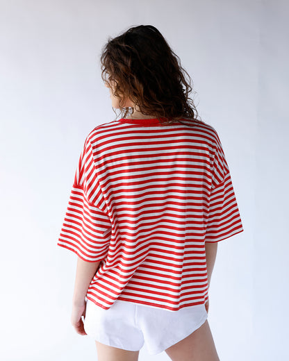 THE SOHO STRIPE TEE X RED