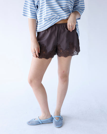 EASY DOES IT LACE TRIM SHORTS
