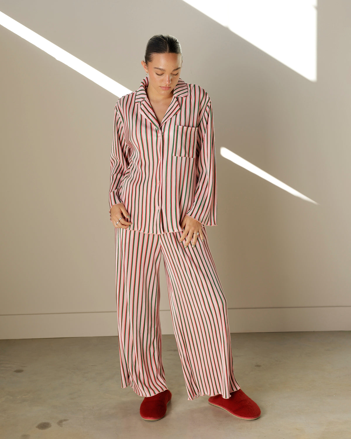 DREAMING OF CHRISTMAS STRIPED PAJAMA SET