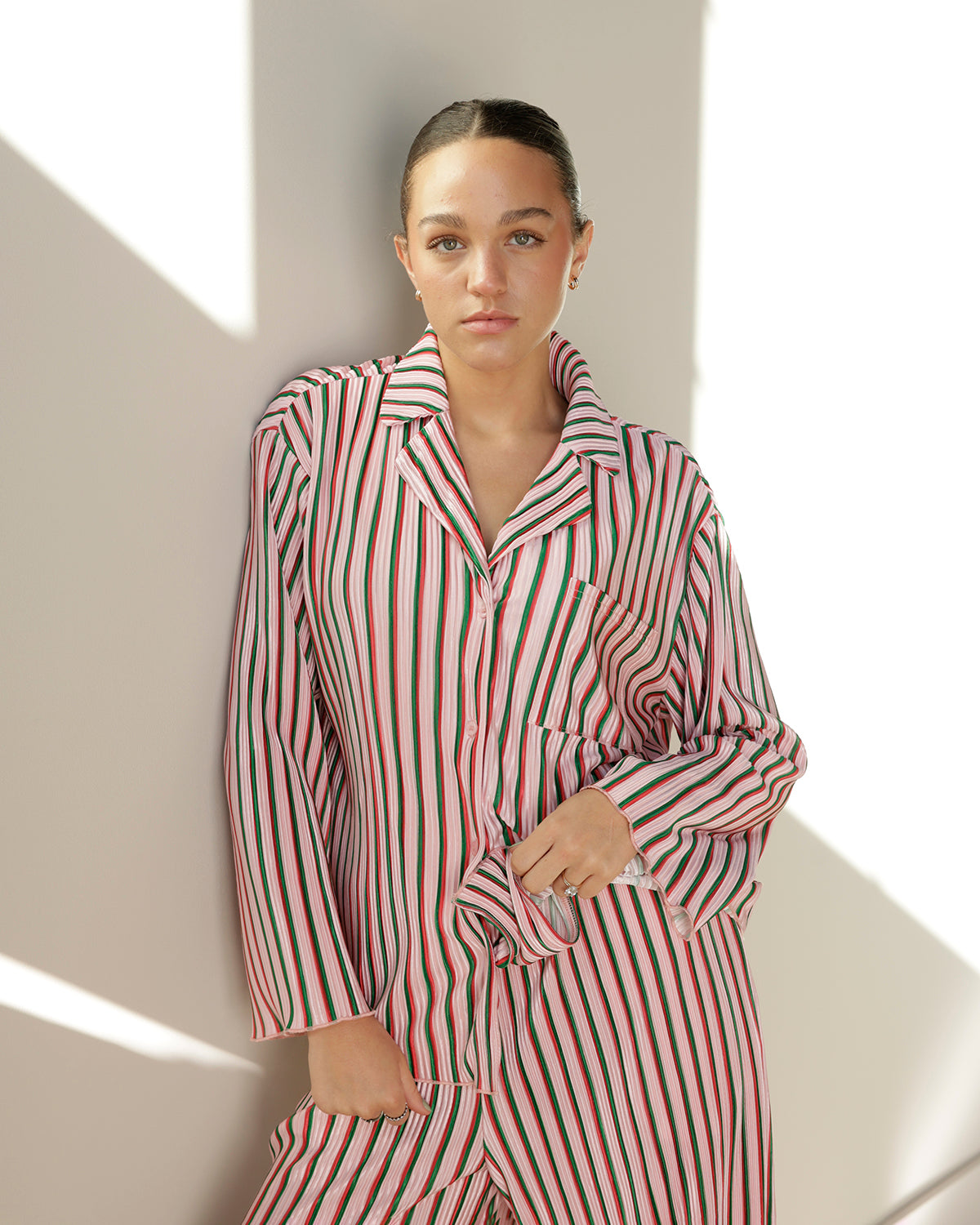 DREAMING OF CHRISTMAS STRIPED PAJAMA SET