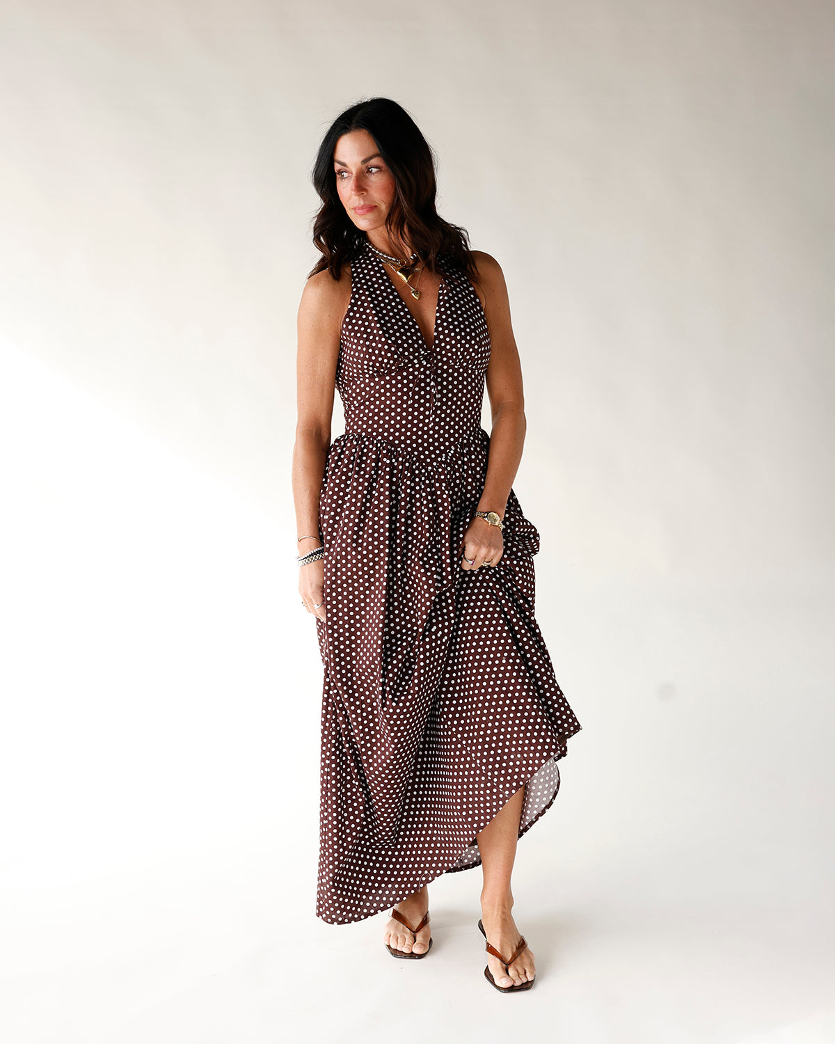 MODERN ROMANCE POLKA DOT MAXI DRESS