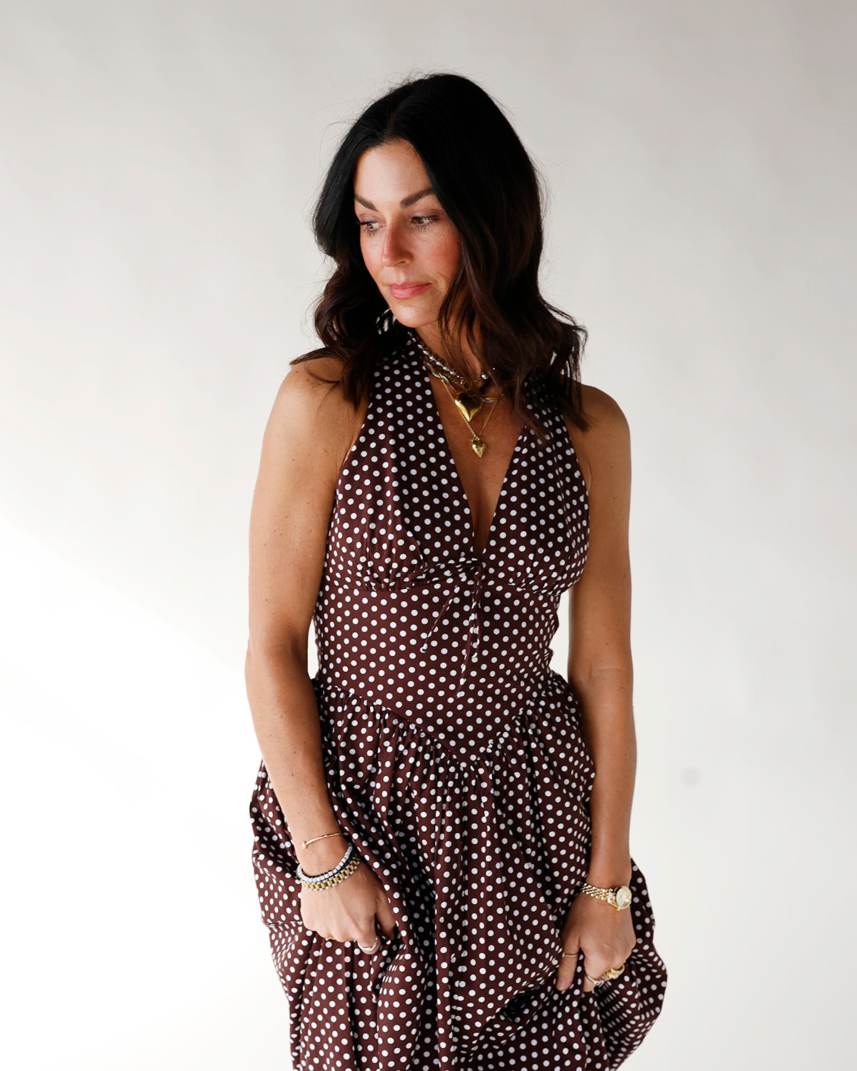 MODERN ROMANCE POLKA DOT MAXI DRESS
