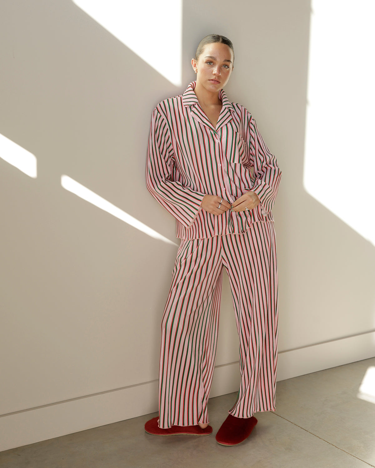 DREAMING OF CHRISTMAS STRIPED PAJAMA SET