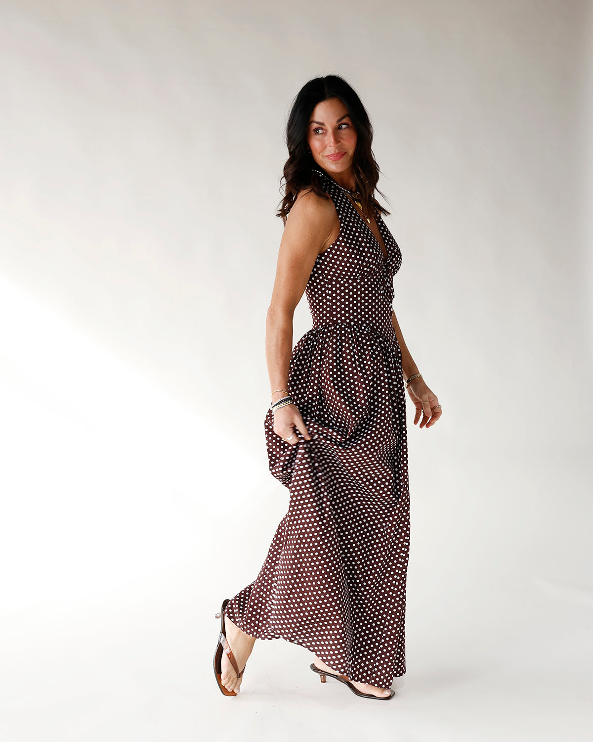 MODERN ROMANCE POLKA DOT MAXI DRESS