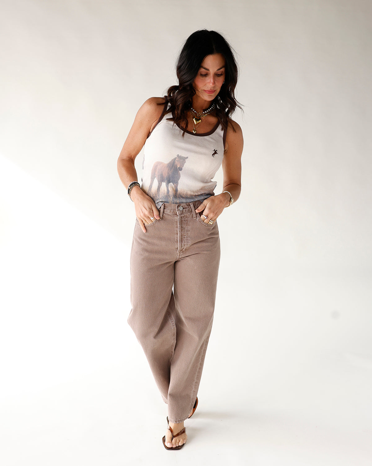 ribbed horse graphic tank top graphic ribbed tank top women's tank top