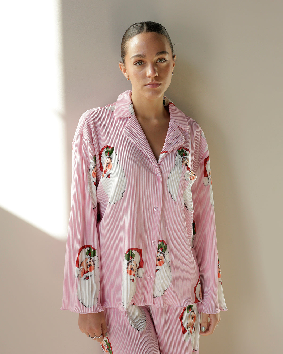 SANTA LOVE PINK PAJAMA SET
