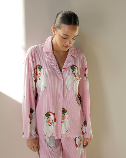 SANTA LOVE PINK PAJAMA SET