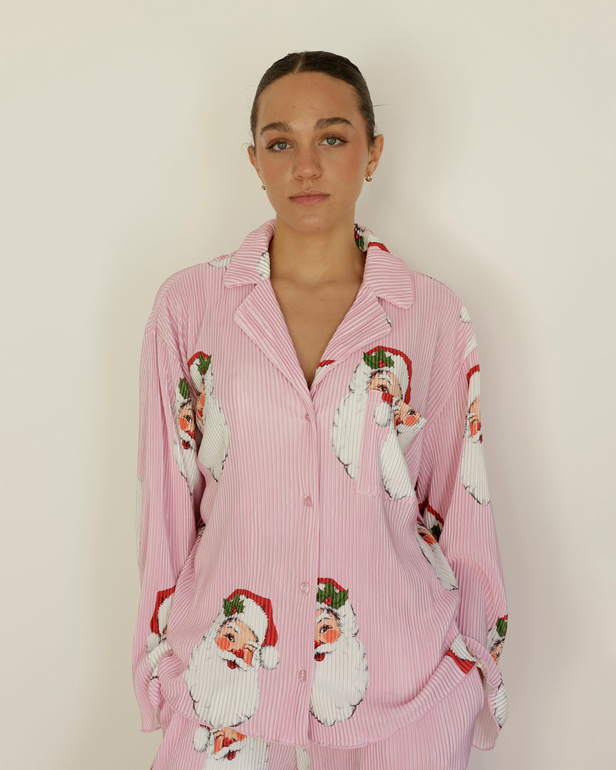 SANTA LOVE PINK PAJAMA SET