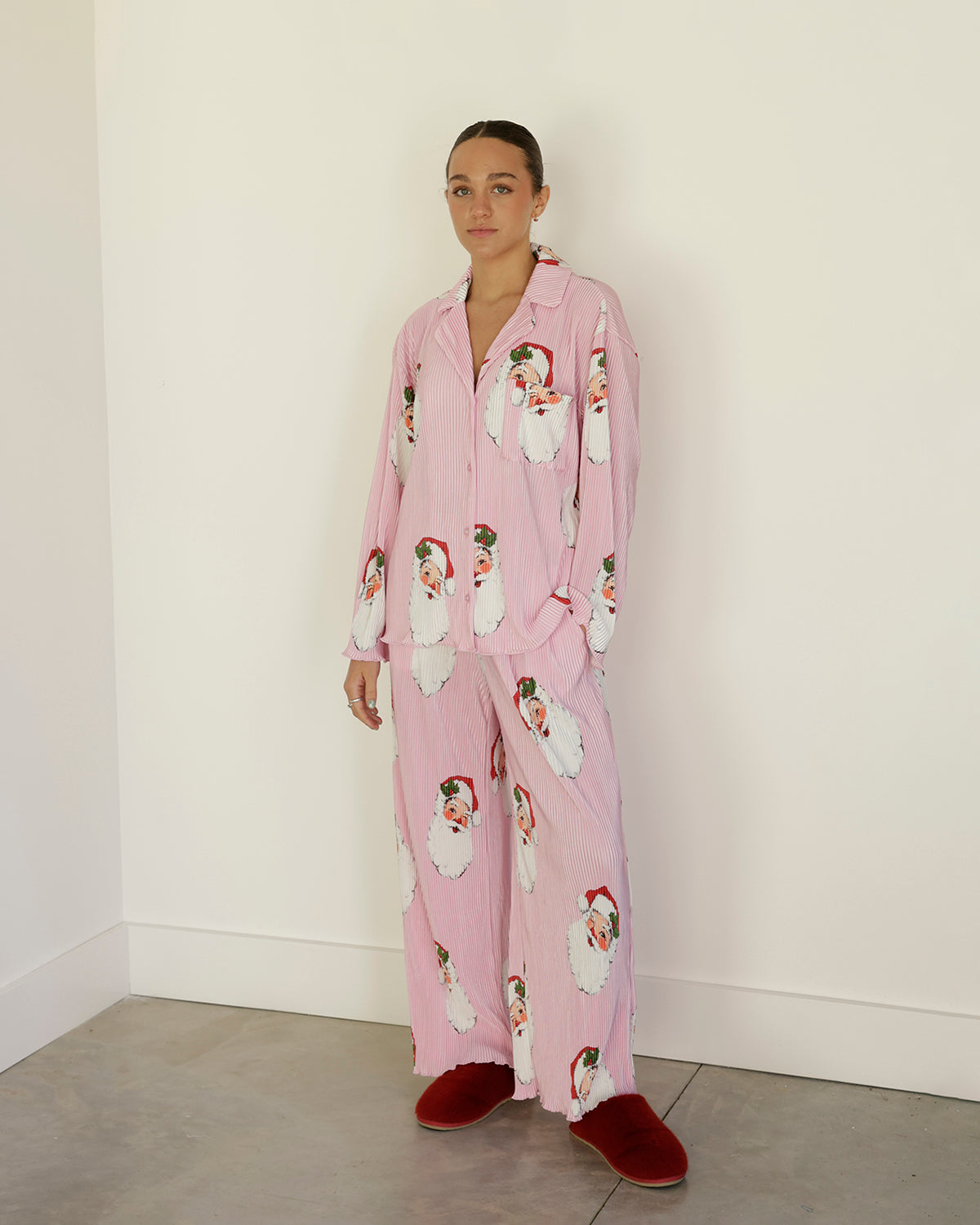SANTA LOVE PINK PAJAMA SET