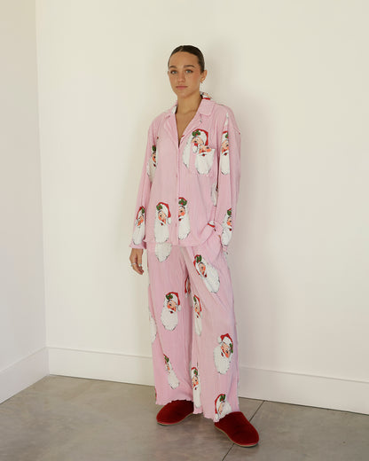 SANTA LOVE PINK PAJAMA SET