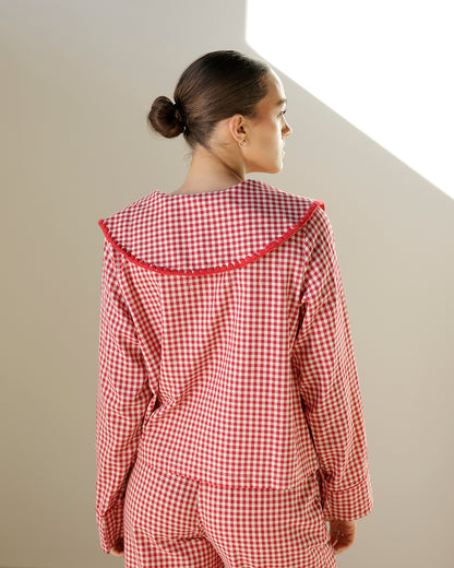 SANTA RED GINGHAM PAJAMA SET