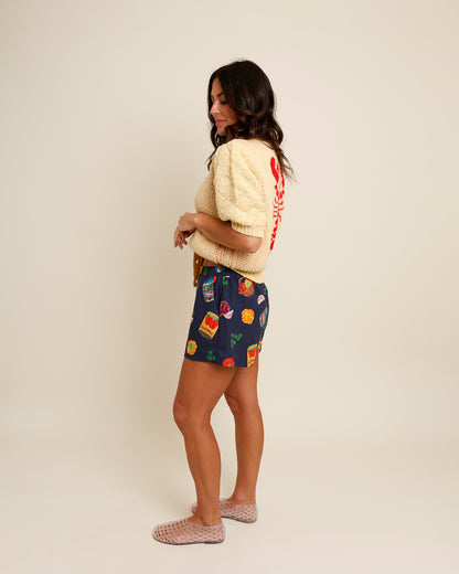 BAR HARBOR SHORT-SLEEVE KNIT CARDIGAN