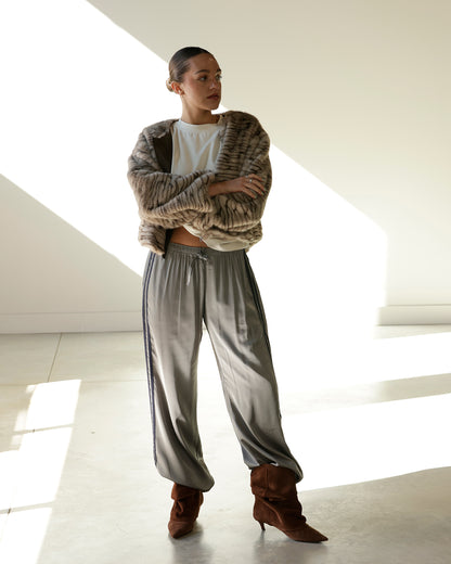 STAY IN YOUR LANE TRACK PANTS X GRAY