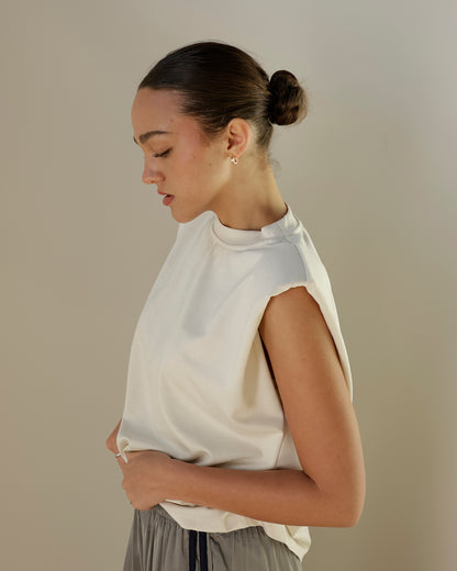 WORK WEAR ON REPEAT SLEEVELESS TOP X IVORY