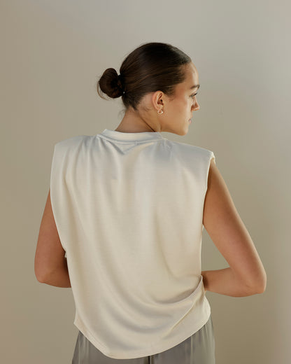 WORK WEAR ON REPEAT SLEEVELESS TOP X IVORY