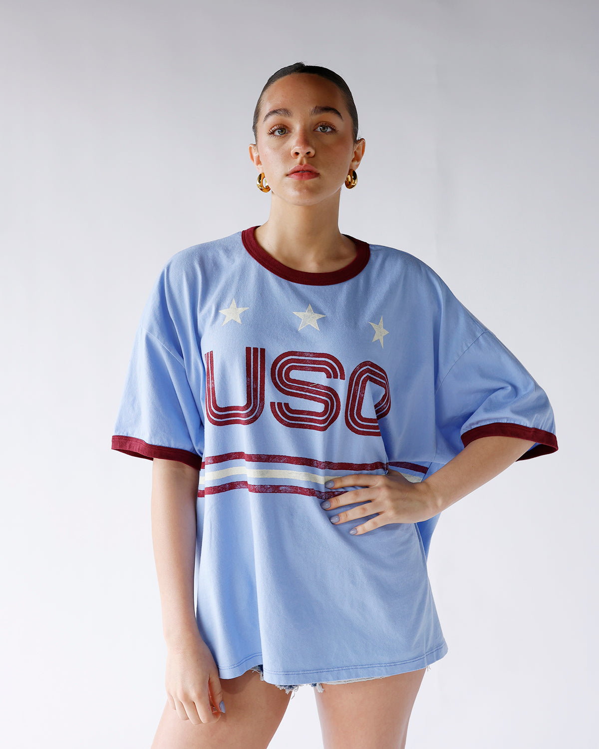 blue usa graphic oversized ringer tee daydreamer usa world cup os ringer tee 