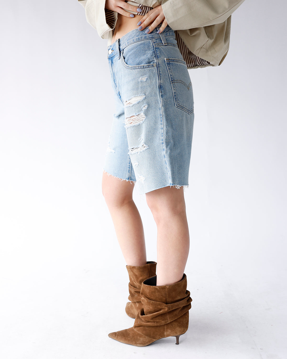 LEVIS BAGGY DAD JORTS X BEEN THERE LIGHT WASH