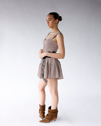 SUGAR MAPLE GINGHAM ROMPER